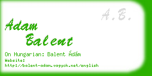 adam balent business card